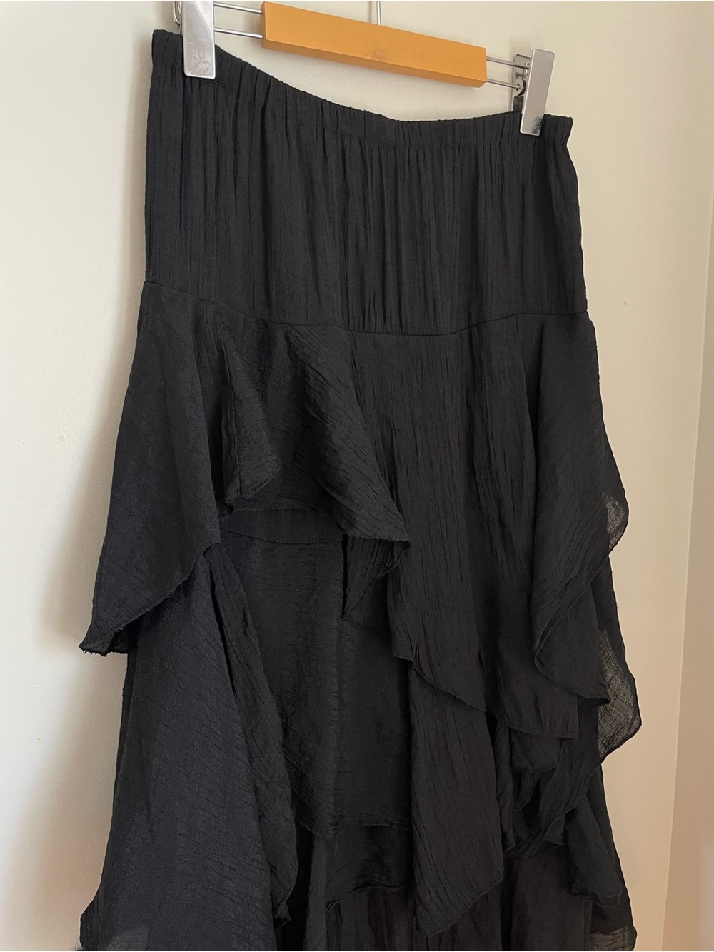 Papillon Black Tiered Maxi Skirt Size Small Whimsigoth Cottagecore Y2K Boho - Picture 6 of 8
